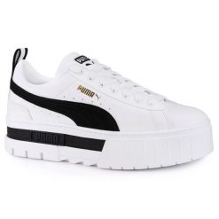 Buty damskie sneakersy sportowe Puma MAYZE LTHR. Białe buty sportowe na co dzień damskie Puma, bez wzorów, trekkingowe. W wyprzedaży za 199.00 zł.