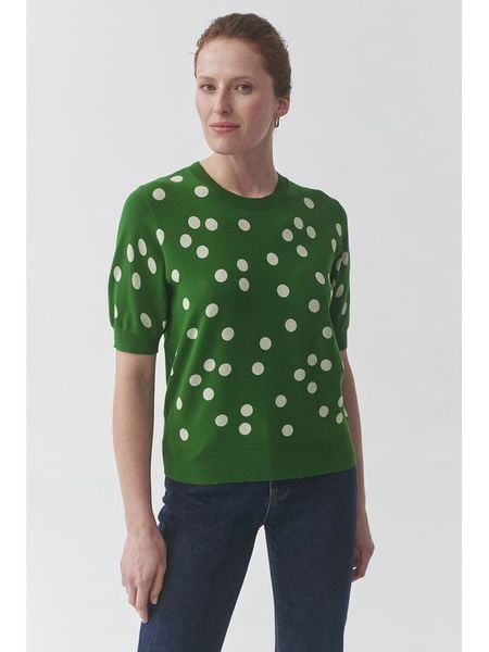 TATUUM Sweter "August" w kolorze ciemnozielonym rozmiar: L. Zielone swetry klasyczne damskie Tatuum, l, bez kołnierzyka. Za 130.81 zł.