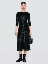 BIG STAR Sukienka w kolorze czarnym rozmiar: XS. Czarne sukienki damskie Big Star, xs, bez wzorów, retro, bez kołnierzyka, bez ramiączek, midi. Za 169.99 zł.