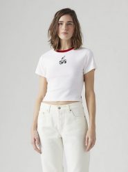 Levi's Koszulka w kolorze białym rozmiar: S. Białe bluzki damskie Levi's, s, bez wzorów, z bawełny, bez kołnierzyka. Za 89.47 zł.
