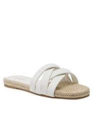 DeeZee Espadryle HXH06220102 Biały. Białe espadryle damskie DeeZee, bez wzorów, ze skóry, bez obcasa. Za 99.99 zł.