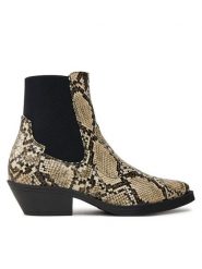 ONLY Shoes Botki 15304869 Beżowy. Brązowe botki damskie ONLY Shoes, ze skóry, bez obcasa, na słupku, bez zapięcia. Za 249.99 zł.
