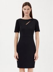 Calvin Klein Sukienka koktajlowa K20K208174 Czarny Regular Fit. Czarne sukienki damskie CALVIN KLEIN, bez wzorów, z syntetyku, wizytowe, bez kołnierzyka, bez ramiączek. Za 519.99 zł.