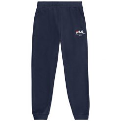 Spodnie do biegania Fila Valsera. Niebieskie spodnie sportowe damskie Fila, s, z bawełny, do biegania. Za 180.99 zł.