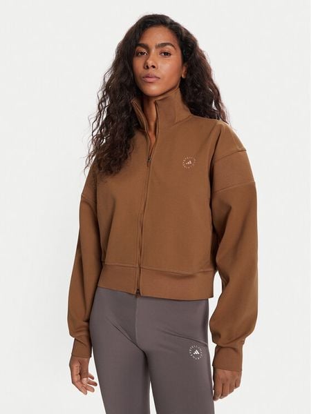 Adidas by Stella McCartney Bluza Knitted Track Top JX6782 Brązowy Regular Fit. Brązowe bluzy bez kaptura damskie adidas by Stella McCartney, xs, z syntetyku. Za 809.99 zł.