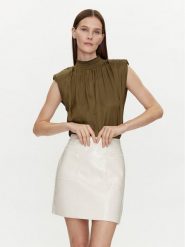 Morgan Bluzka 241-OFLIP Khaki Regular Fit. Brązowe bluzki damskie Morgan, bez wzorów, z syntetyku, bez ramiączek. Za 249.99 zł.