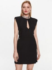 Kontatto Sukienka koktajlowa NO1006 Czarny Slim Fit. Czarne sukienki damskie Kontatto, xs, bez wzorów, z syntetyku, wizytowe, bez kołnierzyka, bez ramiączek. Za 269.99 zł.