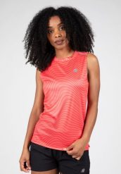 Mokena Top bez rękawów - Czerwony. Czerwone topy sportowe damskie GORILLA WEAR, l, bez wzorów, z poliesteru, bez ramiączek. Za 178.00 zł.
