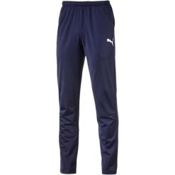 Spodnie męskie Puma Men Liga Pants Core. Niebieskie spodnie materiałowe męskie Puma, bez wzorów, z poliesteru, sportowe. Za 57.98 zł.