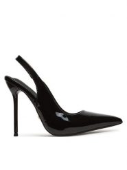 DeeZee Szpilki HT0327-1 Czarny. Czarne szpilki DeeZee, bez wzorów, z materiału, bez obcasa. Za 159.99 zł.