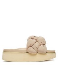 Inuikii Klapki Puffer Braided 70103-177 Beżowy. Brązowe klapki damskie Inuikii, bez wzorów, z materiału, bez obcasa. Za 979.99 zł.