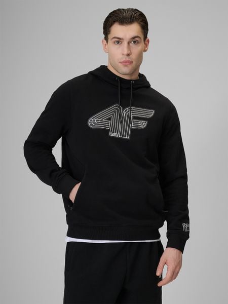 4F Bluza dresowa regular z kapturem męska - czarna 3XL. Czarne bluzy z kapturem męskie 4f, m, z dresówki. Za 189.99 zł.