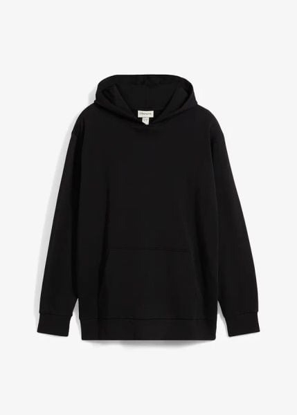 Bluza z kapturem, Loose Fit z czystej bawełny. Czarne bluzy z kapturem męskie bonprix, m, z bawełny. Za 112.99 zł.