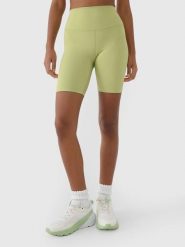 SPODENKI DAMSKIE 4F TRENINGOWE LEGGINSY KRÓTKIE KOLARKI KOLOR ZIELONY. Zielone legginsy damskie 4f, xl, bez wzorów, z materiału. Za 99.99 zł.