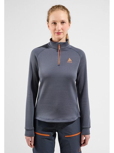 Odlo Bluza polarowa "Berra" w kolorze granatowym rozmiar: S. Niebieskie bluzy bez kaptura damskie Odlo, s, bez wzorów, z polaru, bez ramiączek, bez kaptura. Za 266.66 zł.
