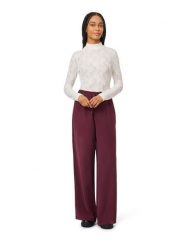 Scotch & Soda Spodnie w kolorze bordowym rozmiar: S. Czerwone spodnie materiałowe damskie Scotch & Soda, bez wzorów, z materiału, z podwyższonym stanem. Za 229.95 zł.