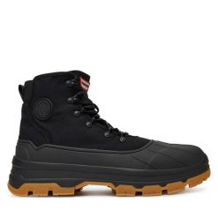 Trapery Hunter. Czarne buty zimowe męskie Hunter, bez zapięcia. Za 649.99 zł.