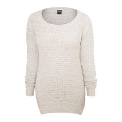 Długi Kombinezon Damski Z Szerokim Dekoltem. Białe kombinezony damskie Urban Classics, xl, bez wzorów, bez kołnierzyka, bez ramiączek, długie. Za 139.99 zł.