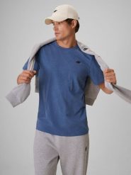 4F T-shirt regular gładki męski - denim XXL. Niebieskie t-shirty męskie 4f, m, bez wzorów, z bawełny, bez kołnierzyka. Za 49.99 zł.