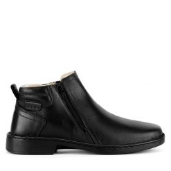 Botki Go Soft. Czarne buty zimowe męskie GO SOFT, bez zapięcia. Za 249.99 zł.