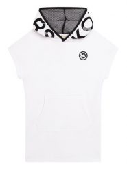 MICHAEL KORS KIDS Sukienka dzianinowa R12154 S Biały Regular Fit. Białe sukienki dziewczęce MICHAEL KORS KIDS, bez wzorów, z bawełny, bez ramiączek. Za 359.99 zł.