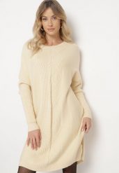 Jasnobeżowa Dzianinowa Sukienka o Prostym Kroju i Wzorzystym Splocie Melisira. Brązowe sukienki damskie Born2be, na co dzień, uniwersalny, bez wzorów, z dzianiny, eleganckie, bez kołnierzyka, bez ramiączek, maxi, proste. W wyprzedaży za 63.99 zł.