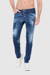 DSQUARED2 Granatowe jeansy z przetarciami. Niebieskie jeansy męskie Dsquared2. W wyprzedaży za 1,499.99 zł.
