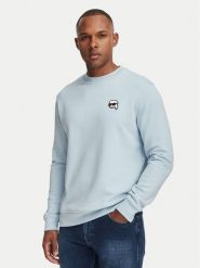 KARL LAGERFELD Bluza 705710 561900 Niebieski jasny Regular Fit. Niebieskie bluzy bez kaptura męskie Karl Lagerfeld, m, z bawełny. Za 659.99 zł.