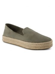 TOMS Skórzane espadryle w kolorze khaki rozmiar: 38,5. Brązowe espadryle damskie Toms, bez wzorów, bez obcasa. Za 184.89 zł.