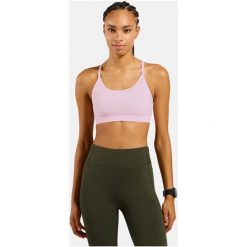 Biustonosz sportowy damski ODLO Sport bra SEAMLESS LOW. Czerwone biustonosze sportowe damskie Odlo, bez wzorów, z elastanu. Za 199.99 zł.