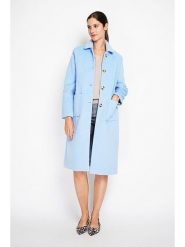 ASSUILI Płaszcz przejściowy w kolorze błękitnym rozmiar: 40. Niebieskie płaszcze damskie Assuili, bez wzorów, z wełny, klasyczne. Za 426.40 zł.