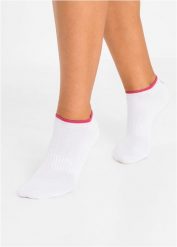 Skarpety do sneakersów (8 par), bawełna organiczna. Białe skarpetki damskie bonprix, bez wzorów, z bawełny. Za 52.99 zł.