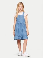 Tommy Hilfiger Sukienka jeansowa Summery KG0KG07928 Niebieski Regular Fit. Niebieskie sukienki dziewczęce Tommy Hilfiger, bez wzorów, z bawełny, bez ramiączek. Za 329.99 zł.