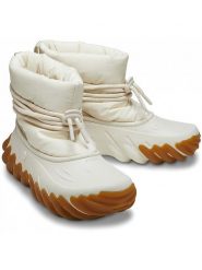 Crocs Botki zimowe "Echo" w kolorze kremowym rozmiar: 38/39. Brązowe buty zimowe męskie Crocs, na zimę, bez zapięcia. Za 276.71 zł.
