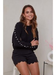 Soft Cashmere Sweter w kolorze czarnym rozmiar: 38/40. Czarne swetry klasyczne damskie Soft Cashmere, z kaszmiru, bez kołnierzyka. Za 128.85 zł.
