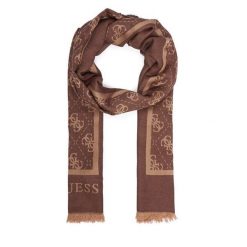 Szal Guess. Brązowe szaliki i kominy damskie Guess, z aplikacjami. Za 234.99 zł.