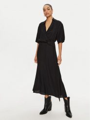 PINKO Sukienka letnia 103561 A1WV Czarny Regular Fit. Czarne sukienki damskie Pinko, na lato, bez wzorów, z wiskozy, bez kołnierzyka, bez ramiączek. Za 759.99 zł.