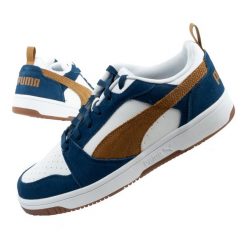 Buty sportowe męskie Puma Rebound v6. Białe buty sportowe na co dzień męskie Puma, z materiału, bez zapięcia, trekkingowe. Za 199.00 zł.