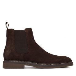 Sztyblety Guess. Brązowe sztyblety męskie Guess, bez zapięcia. Za 674.99 zł.