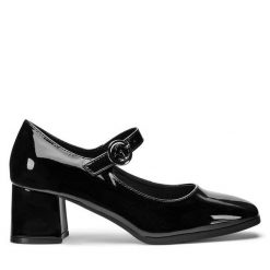 Czółenka Jenny Fairy. Czarne czółenka damskie Jenny Fairy, bez wzorów, bez obcasa. Za 129.99 zł.