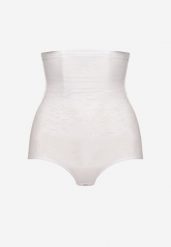 Biała Bielizna modelująca Majtki High Waist Zdobione Tłoczeniem w Kwiaty Vivirianne. Biała bielizna wyszczuplająca Renee, z jeansu. Za 24.99 zł.