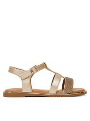Tommy Hilfiger Sandały T3A2-33781-1372 M Złoty. Żółte sandały dziewczęce Tommy Hilfiger, ze skóry, bez zapięcia. Za 189.99 zł.