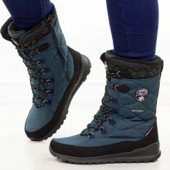 Granatowe zimowe śniegowce damskie z membraną American Club Softshell Sn82/25. Niebieskie kurtki softshell damskie American CLUB, s, bez wzorów, z jeansu, bez kaptura. W wyprzedaży za 240.87 zł.