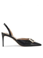 Nine West Szpilki SJ1489-6 Czarny. Czarne szpilki Nine West, bez wzorów, z materiału, bez obcasa. Za 229.99 zł.
