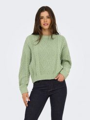 ONLY Sweter w kolorze jasnozielonym rozmiar: S. Zielone swetry klasyczne damskie Only, s, ze splotem, bez kołnierzyka. Za 101.23 zł.