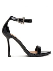 Guess Sandały FLPINS PAF03 Czarny. Czarne sandały damskie Guess, z aplikacjami, ze skóry, bez obcasa, na szpilce. Za 715.00 zł.