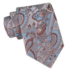 Męski Krawat, Szeroki, Klasyczny - CHATTIER - Odcienie Beżu i Błękitu. Niebieskie krawaty i muchy męskie Chattier, bez wzorów, z tkaniny, eleganckie. Za 49.00 zł.