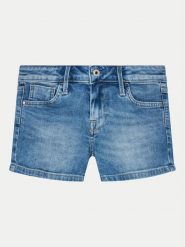 Pepe Jeans Szorty jeansowe Slim Short Jr PG800860MP0 Niebieski Slim Fit. Niebieskie spodnie dziewczęce Pepe Jeans, z bawełny. Za 149.99 zł.