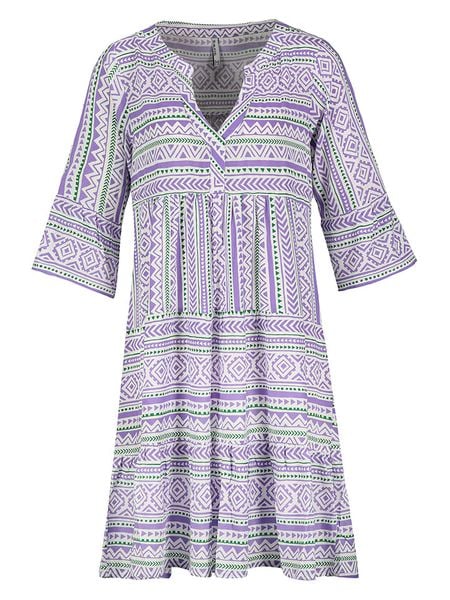 Sublevel Sukienka w kolorze fioletowo-zielono-białym rozmiar: S. Białe sukienki damskie Sublevel, na imprezę, s, bez wzorów, z wiskozy, klasyczne, bez kołnierzyka, bez ramiączek, midi, rozkloszowane. Za 48.05 zł.