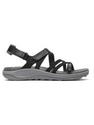 Merrell Skórzane sandały "Harbor Backstrap" w kolorze czarno-szarym rozmiar: 41. Czarne sandały damskie MERRELL, bez wzorów, bez obcasa. Za 166.88 zł.